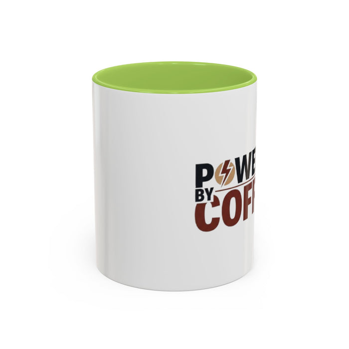 Coffee Mug - "Powered by Coffee" Accent Ceramic Mug (11oz & 15oz)