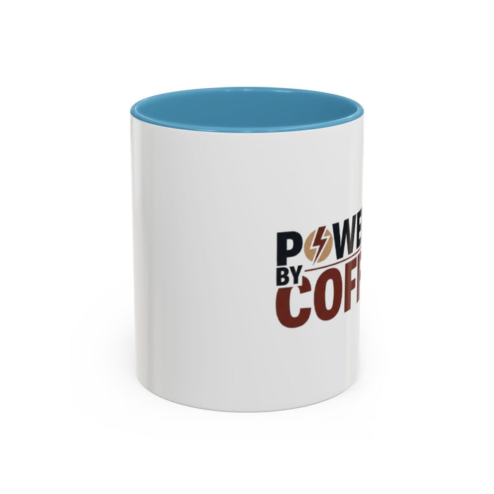 Coffee Mug - "Powered by Coffee" Accent Ceramic Mug (11oz & 15oz)