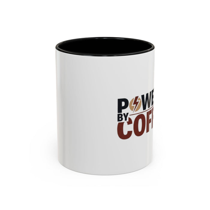 Coffee Mug - "Powered by Coffee" Accent Ceramic Mug (11oz & 15oz)