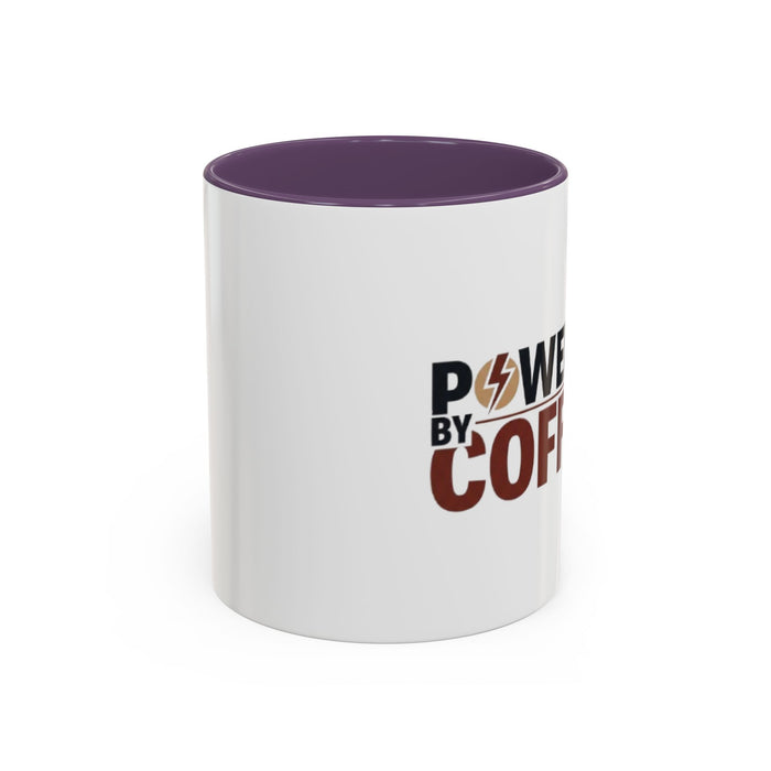 Coffee Mug - "Powered by Coffee" Accent Ceramic Mug (11oz & 15oz)