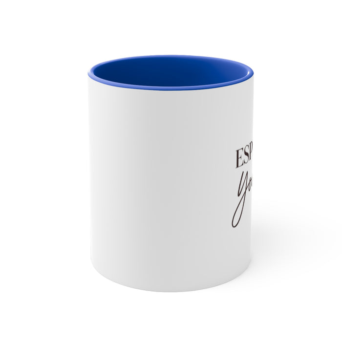 Accent Mug — Elegant "Especially For You" Script Gift Mug (Blue Interior)