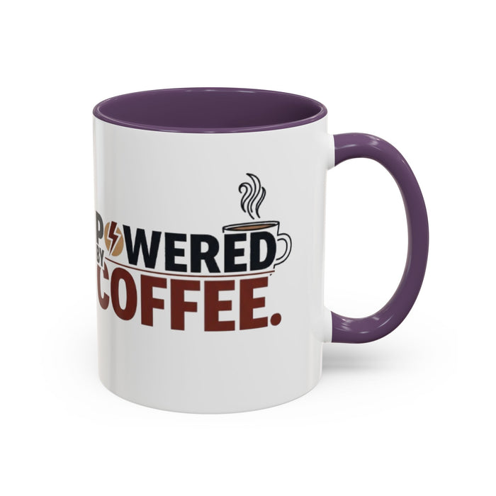 Coffee Mug - "Powered by Coffee" Accent Ceramic Mug (11oz & 15oz)